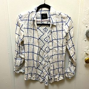 Jach’s Girlfriend windowpane button blouse